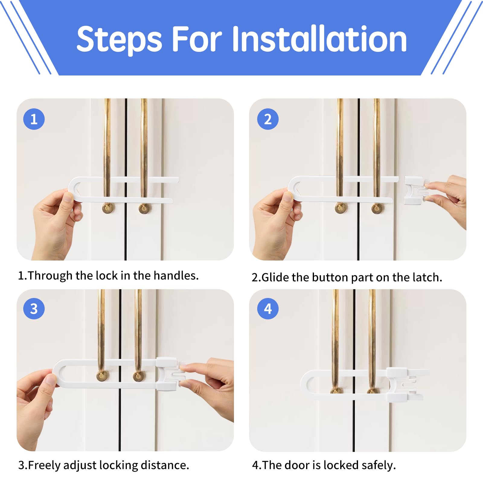 Safeasy tool-free installation locks fit cabinets in seconds.