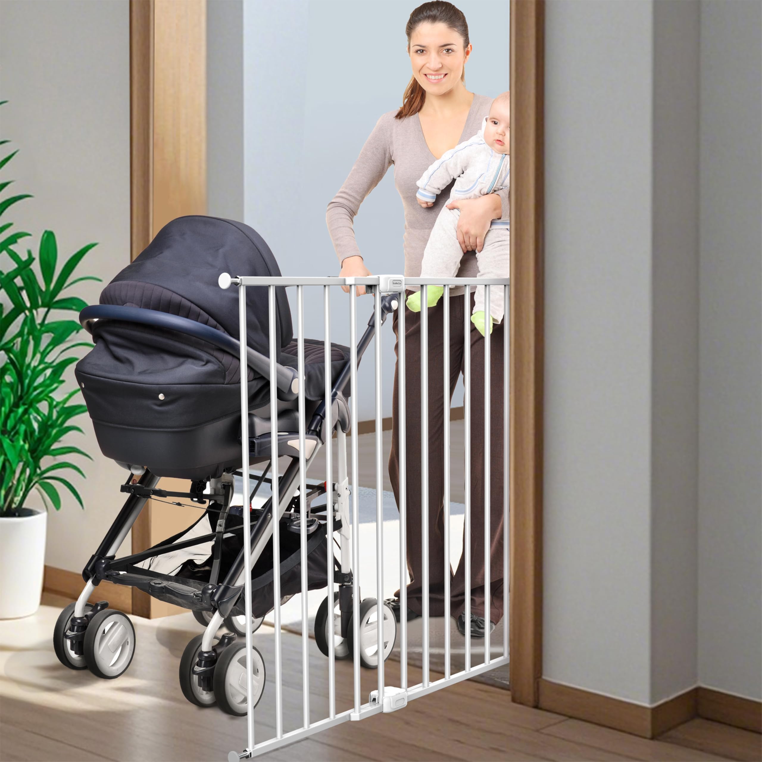 SafeGo walk-through gate with latch offers easy access while keeping children secure