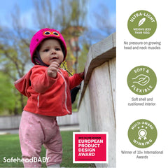 SafeheadBABY ultra-lightweight helmet stays comfortable during daily crawls and walks.
