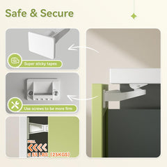 SAFELON easy-installation-tape-and-screws shows quick, secure setup for households.