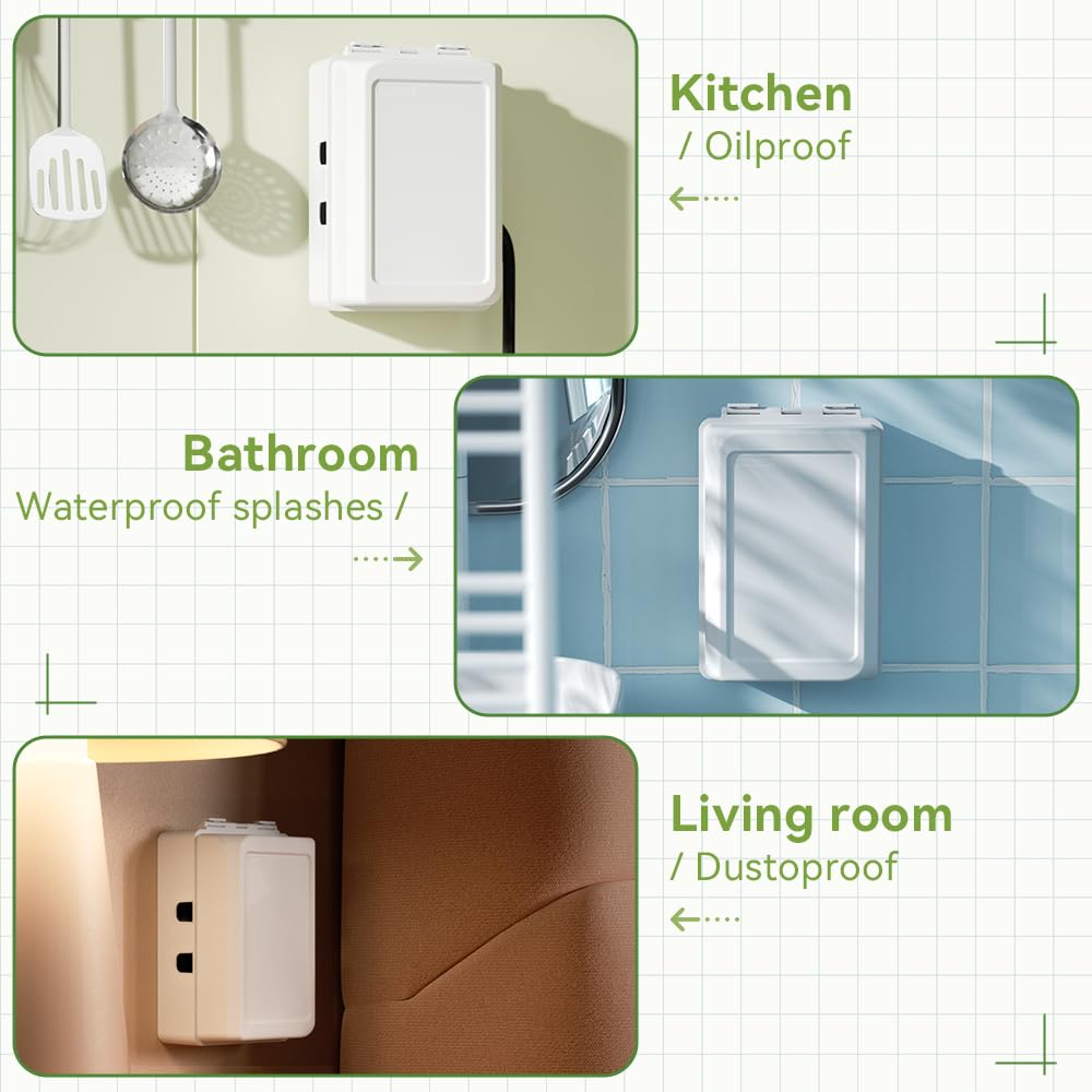 SAFELON outlet box white kitchen scene emphasizing safe home use