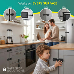 SafeNest 3M adhesive pad included for secure drill-free mounting