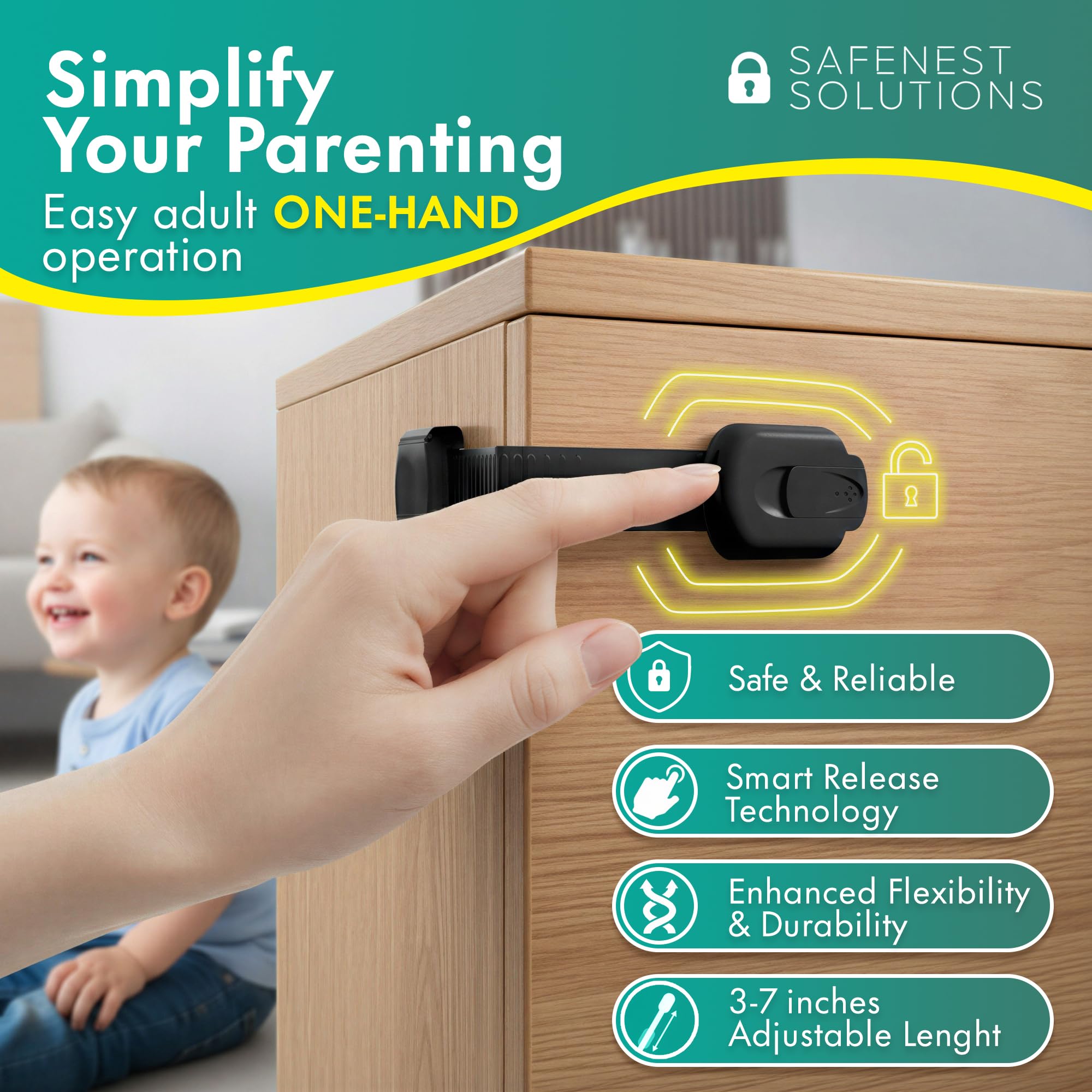 SafeNest fridge lock solution ready for kid-safe fridge access