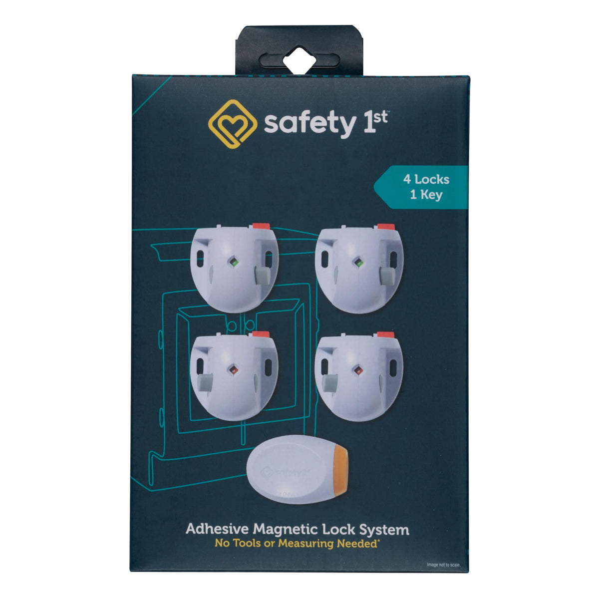 Safety 1st Adhesive Magnetic Lock System assembly shows quick tool-free setup.