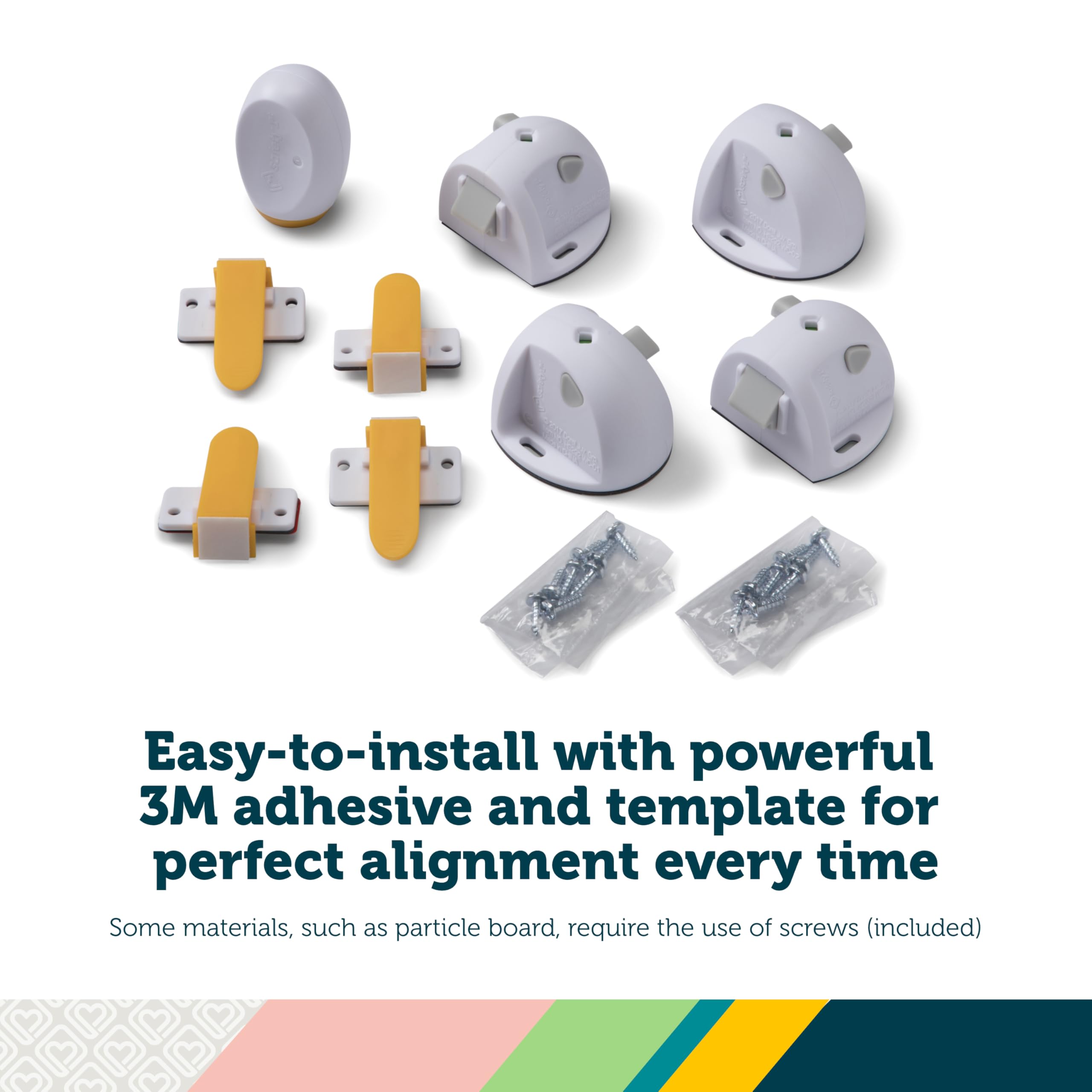 Safety 1st Adhesive Magnetic Lock System internal installation for discreet safety inside cabinets.