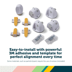 Safety 1st Adhesive Magnetic Lock System internal installation for discreet safety inside cabinets.