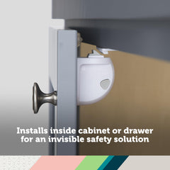 Safety 1st Adhesive Magnetic Lock System magnetic key enables easy access when needed.