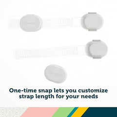 Adhesive attachment on a smooth surface for quick setup with Safety 1st strap.