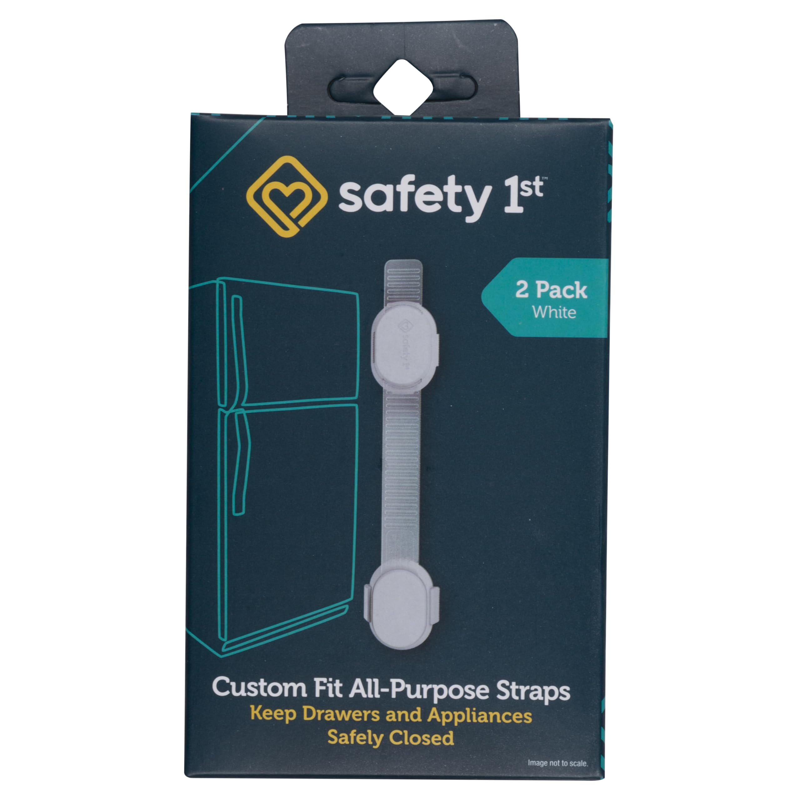 Safety 1st strap on fridge to deter toddler access and protect appliances.