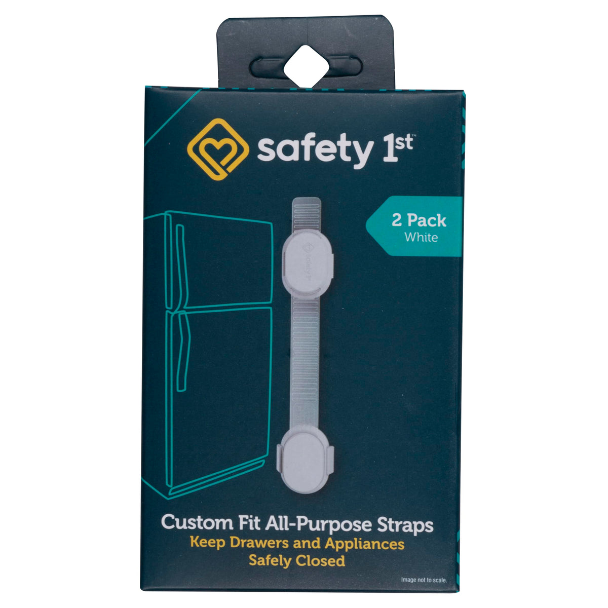 Safety 1st strap on fridge to deter toddler access and protect appliances.
