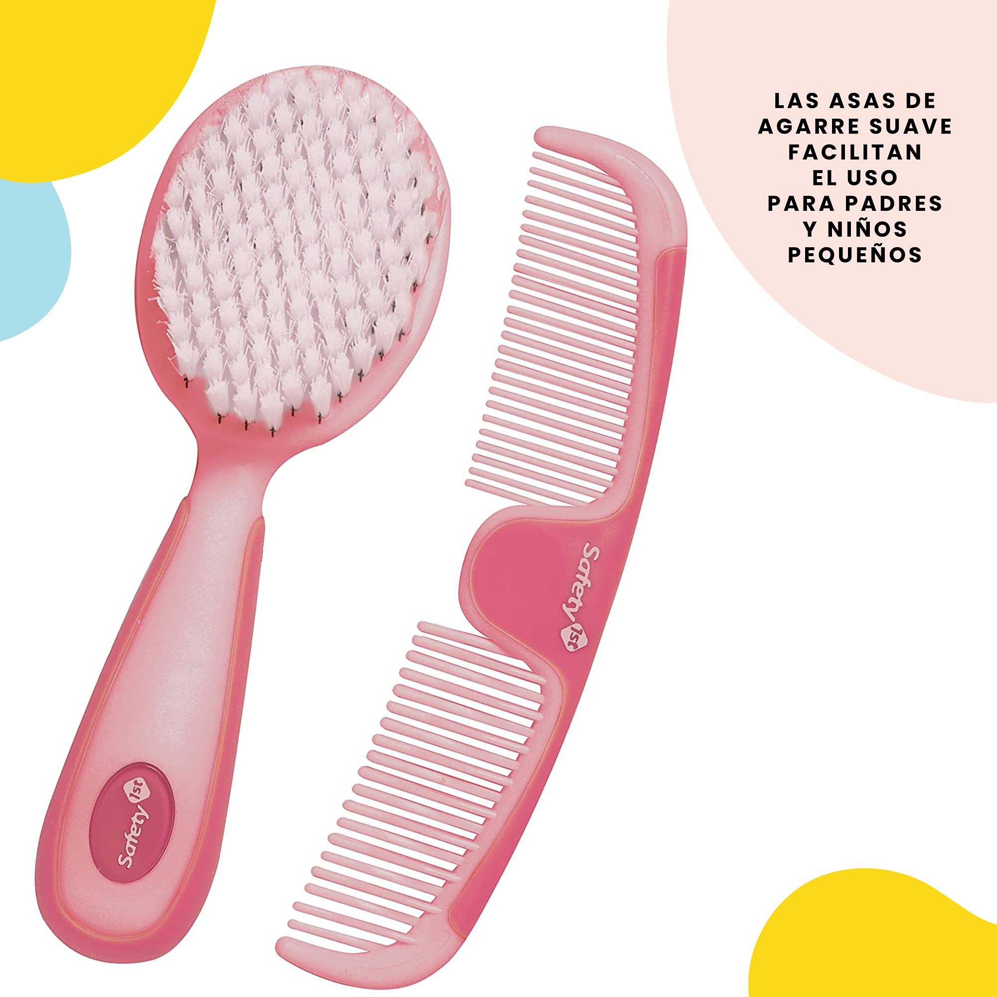 Safety 1st Easy Grip Comb Raspberry detangling teeth for thinning to thick hair.