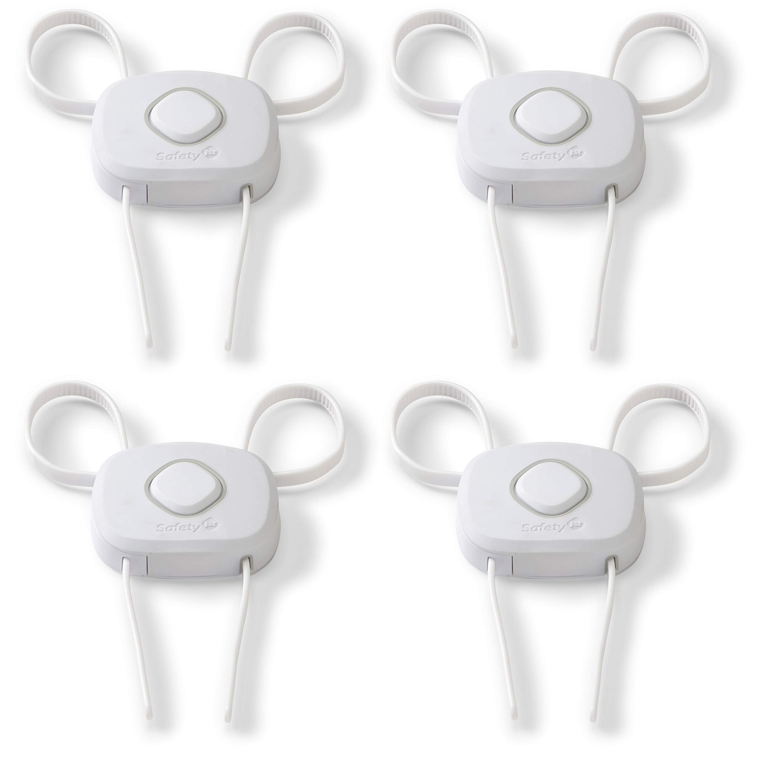 Safety 1st OutSmart Flex Lock decoy button closeup demonstrates childproofing with a convincing nonfunctional trigger.