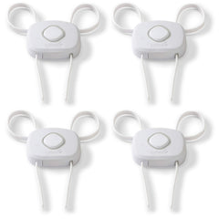 Safety 1st OutSmart Flex Lock decoy button closeup demonstrates childproofing with a convincing nonfunctional trigger.