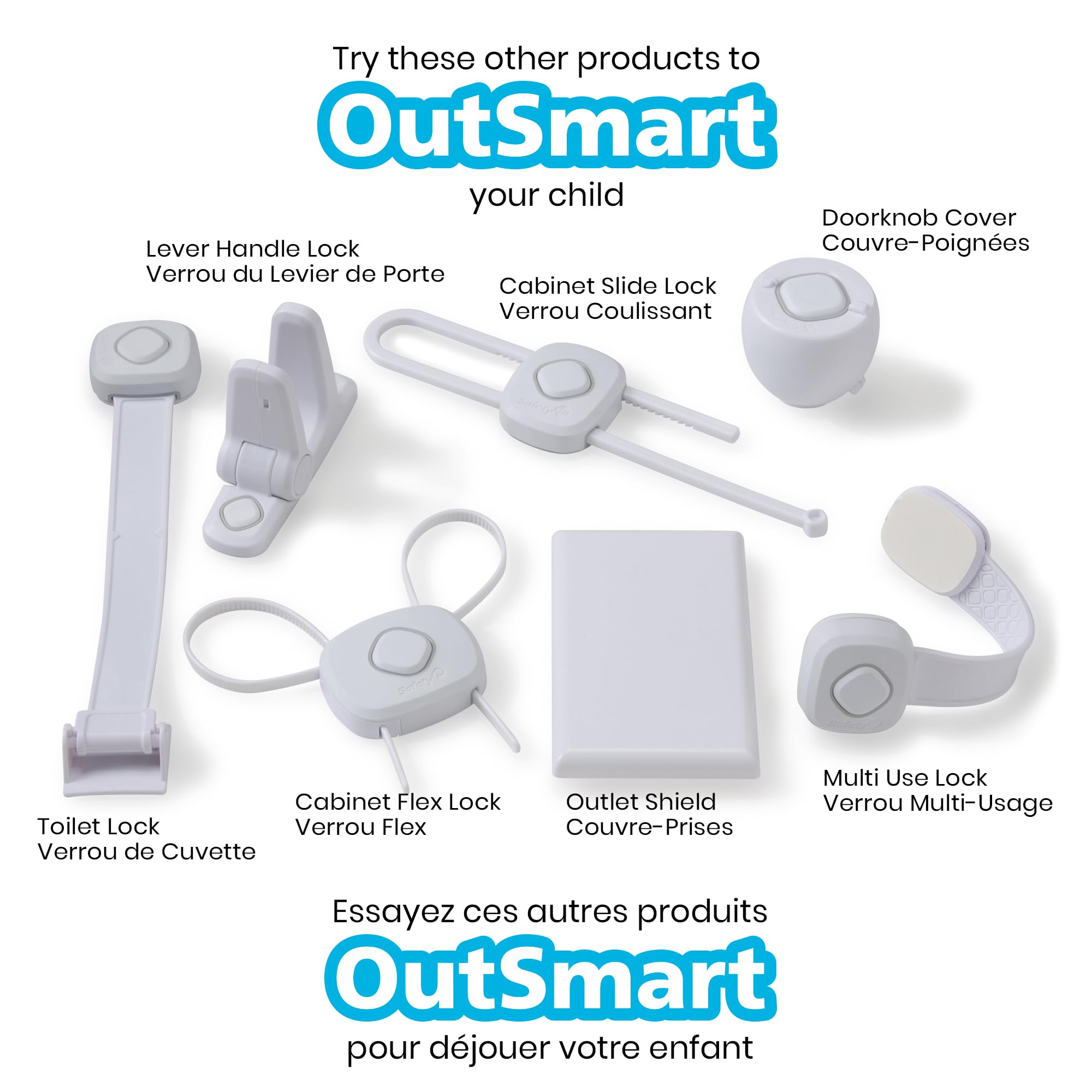 Safety 1st OutSmart Flex Lock hangs out of the way when not in use.