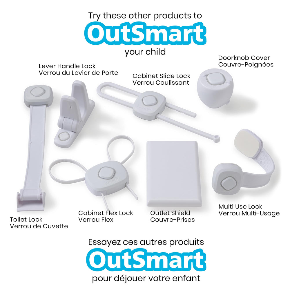 Safety 1st OutSmart Flex Lock hangs out of the way when not in use.