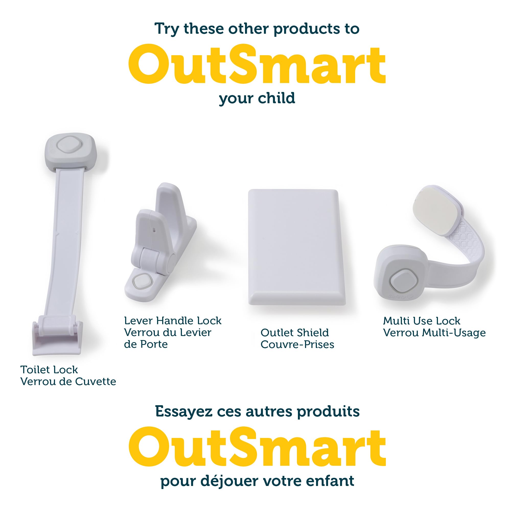 Install over existing outlets for a quick upgrade with Safety 1st OutSmart Outlet Shield.