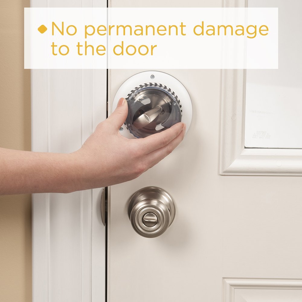 Safety 1st Secure Mount Deadbolt Lock white clear-panel is easy to verify locked status.