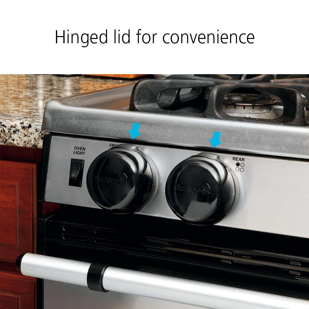 Safety 1st universal-fit knob covers on different stoves offer durable protection