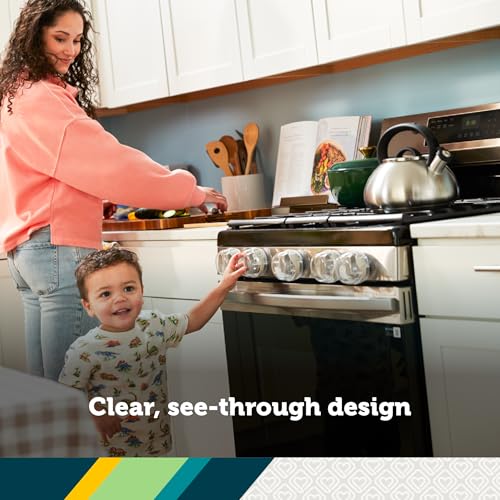 Safety 1st universal-fit knob covers sit over most knobs with a clear view to check off status.