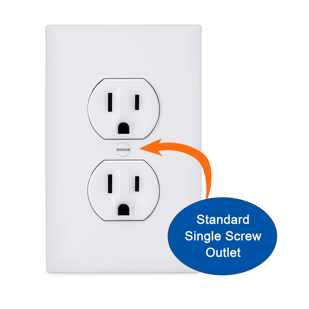 Safety Innovations 6-pack outlet covers include standard and Decora styles.