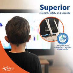 Safety Innovations anti-tip straps attach to dressers for safer furniture anchoring.