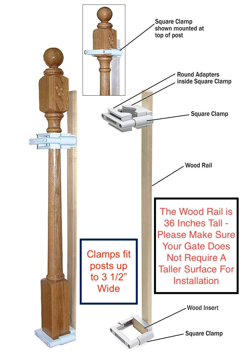 Safety Innovations No Hole Interlocking shims help achieve precise fit on variable posts.