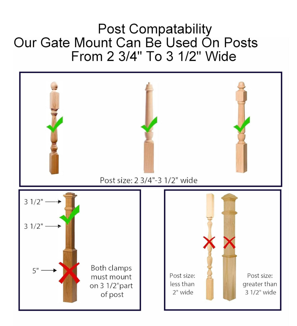 Safety Innovations No Hole Mount square clamps grip square posts with durable bolts.