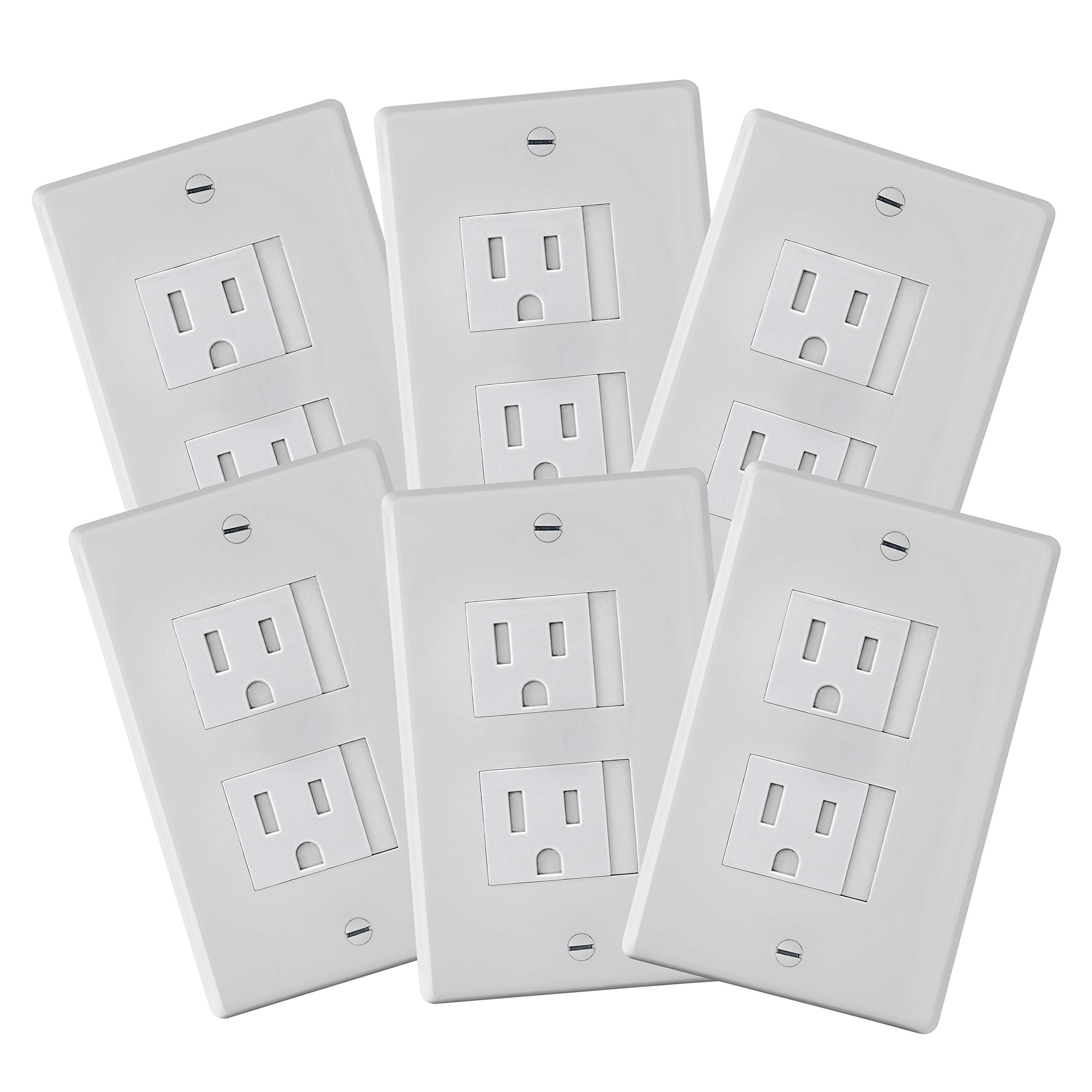 Safety Innovations self-closing Decora outlet cover closeup for durable childproofing