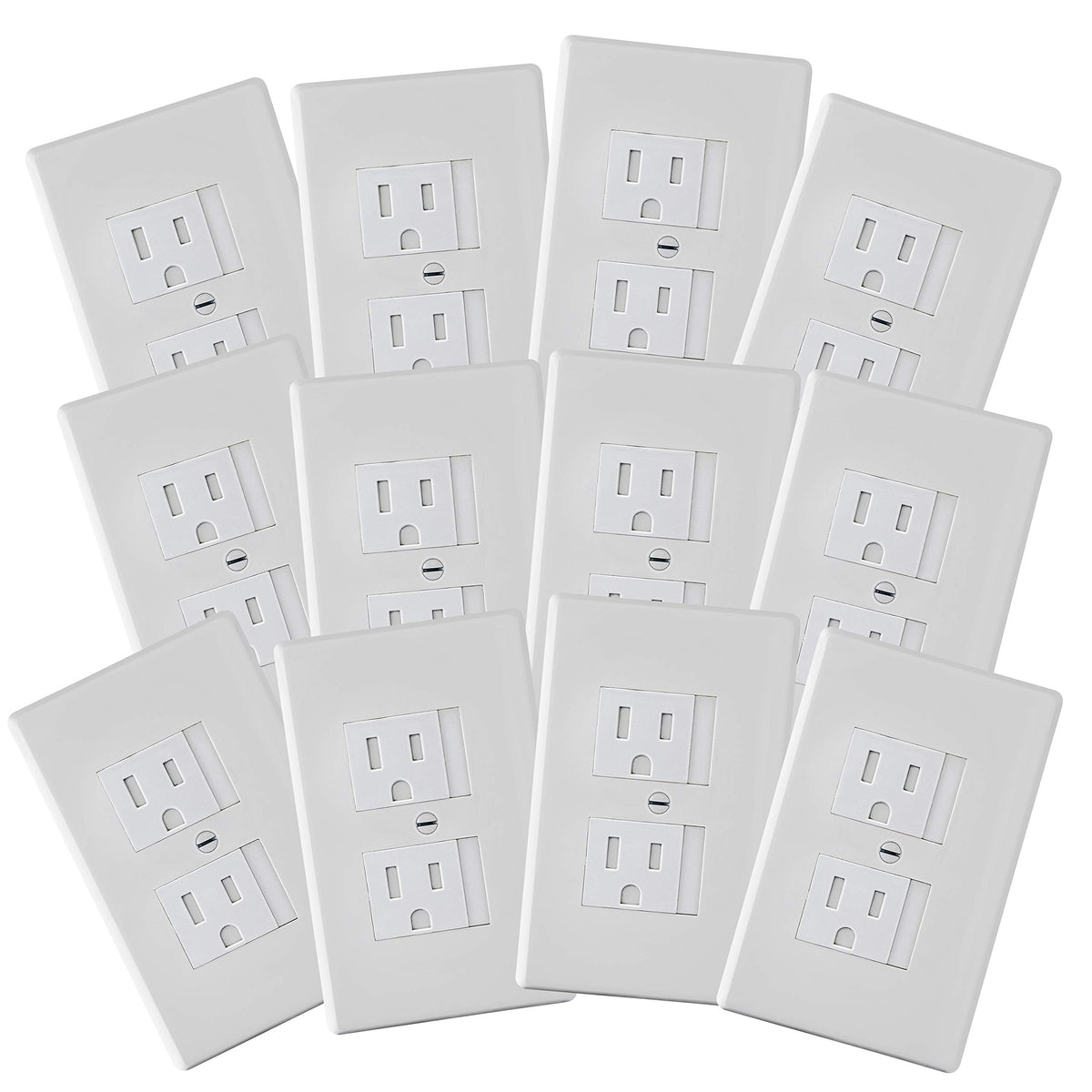 Safety Innovations self-closing outlet cover installed on wall outlet for child safety.