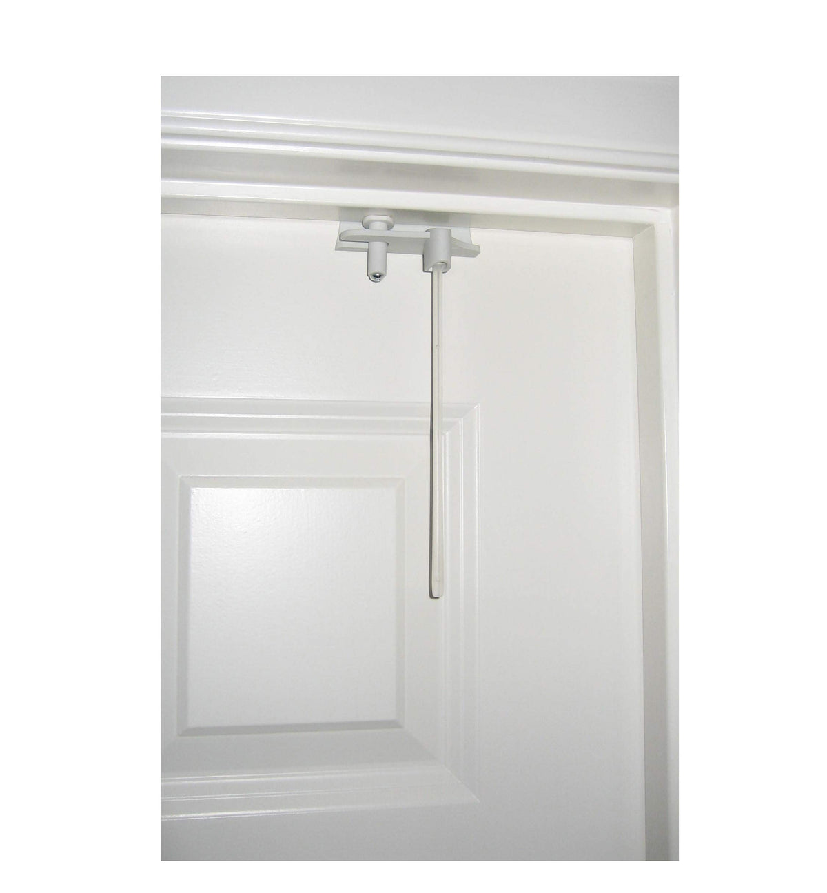 Safety Innovations top door lock rests on the door, discreet childproofing for bedrooms and closets.