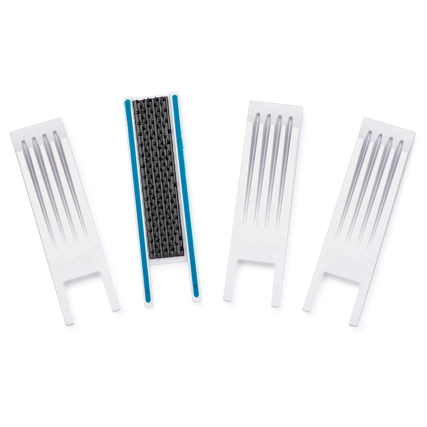 Safety Innovations Window Widget installs easily on a frame for quick childproofing.