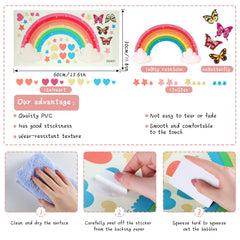 Saffica rainbow wall decal butterflies add whimsy to kids' spaces.