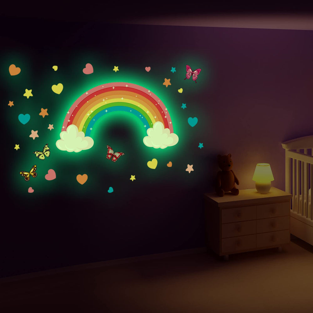 Saffica glow-in-the-dark decals absorb light and glow after dark.