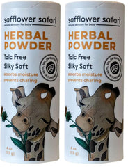 Safflower Safari Herbal Baby Powder Pack 2 front view for gentle daily use