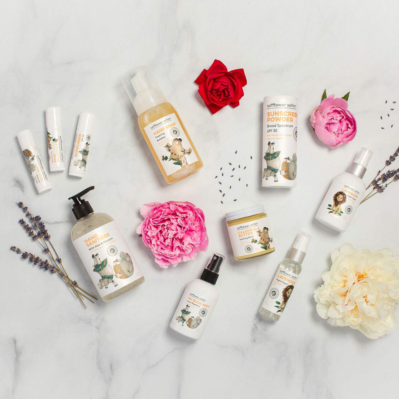 Safflower Safari made-in-usa packaging conveys trusted baby care.