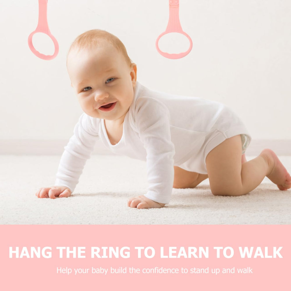 SAFIGLE baby bed ring pink helps stand-and-balance practice.