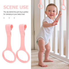 SAFIGLE crib hook pink hanging ring supports playful crib time.
