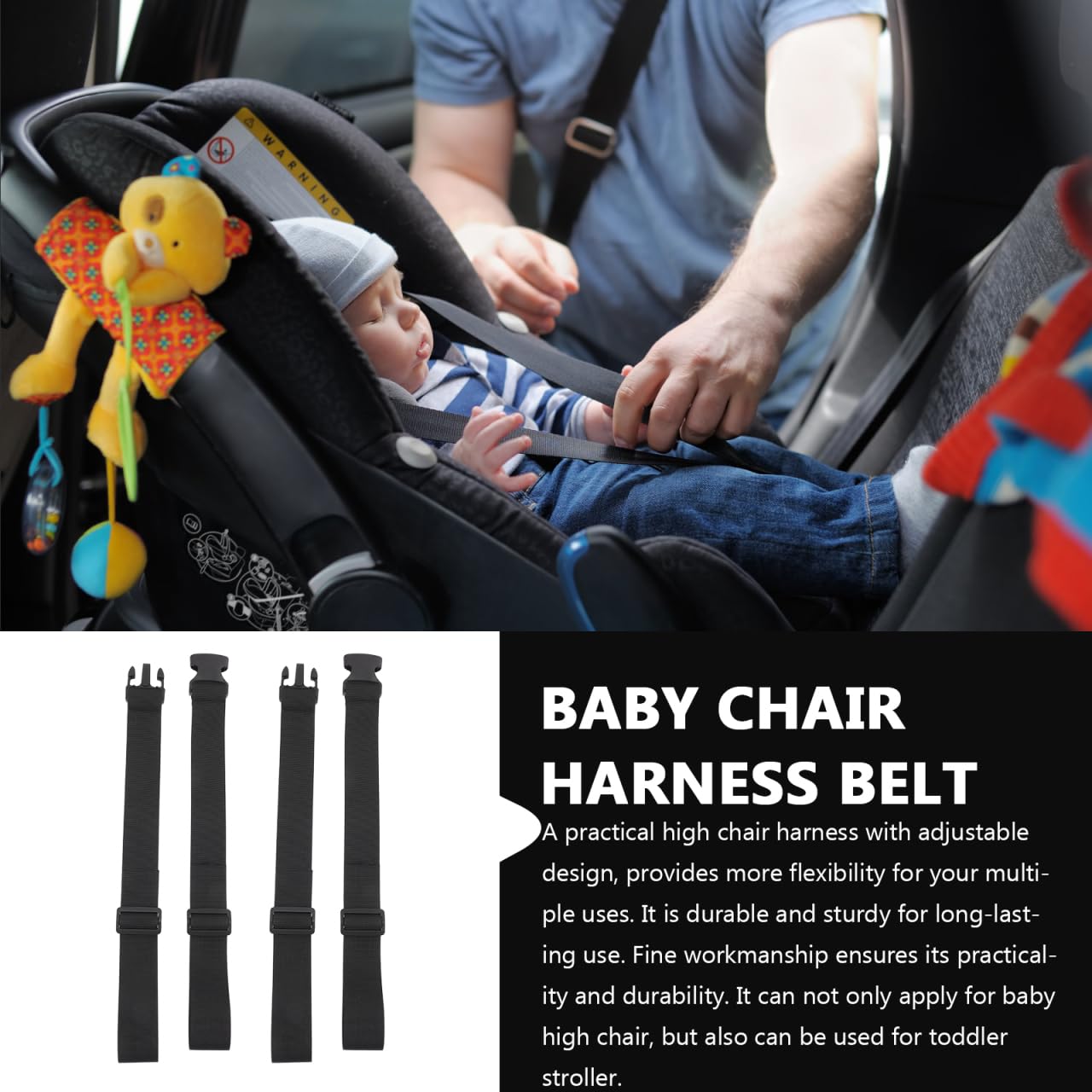 SAFIGLE strap child harness in dining chair use at home and restaurants.