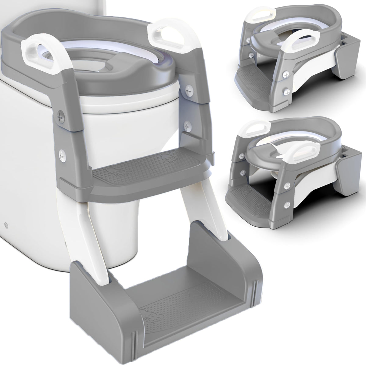 Safispiral 3-in-1 potty ladder assembly for secure setup on any toilet.