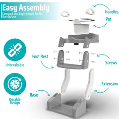 Safispiral anti-slip ladder base reduces wobble for steady potty sessions.