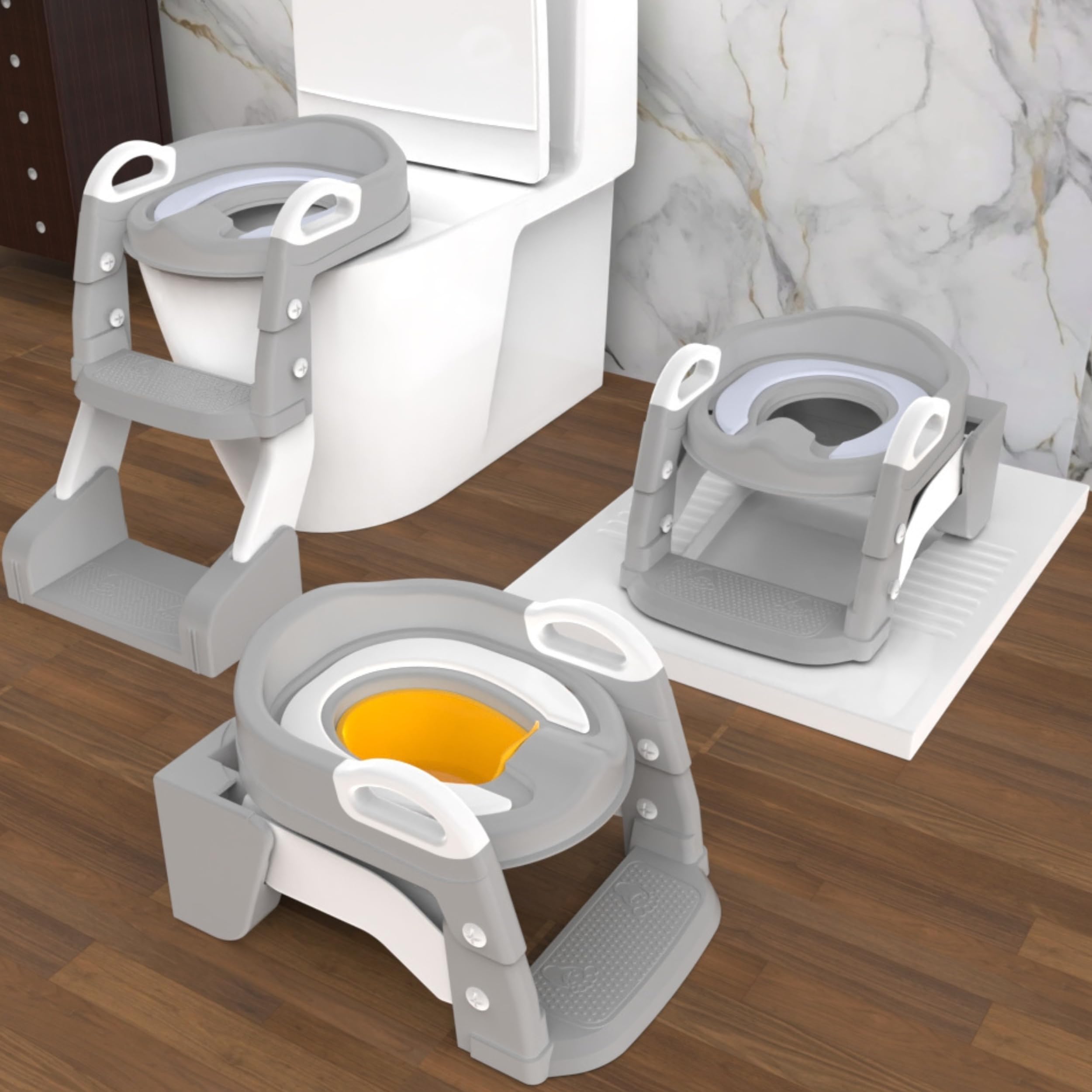 Safispiral compact storage folded for tidy bathroom storage when not in use.