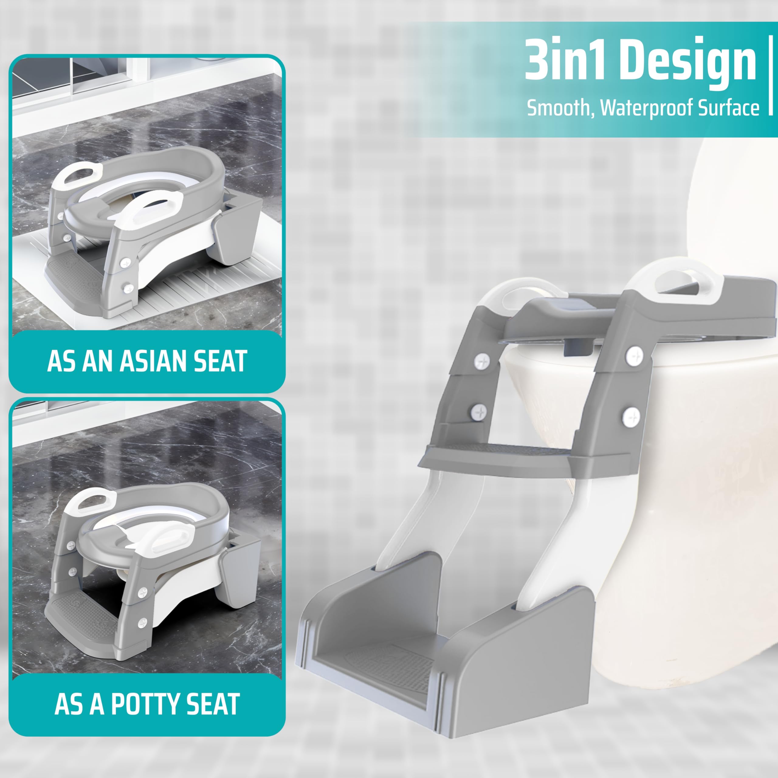 Safispiral grey design blends into bathrooms with a neutral look.