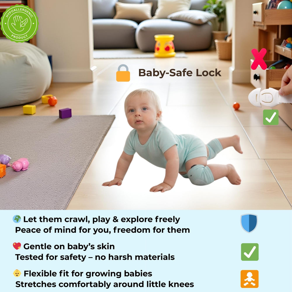 Safkim Baby Safety Locks in drawer closeup demonstrates extra cabinet protection