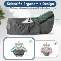 Safotad baby carrier hip seat side carry demonstrates versatile positions for busy parents.