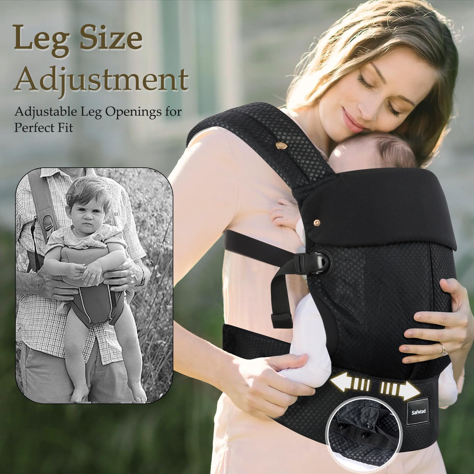 Safotad quick-release buckles with breathable back design for safety and airflow