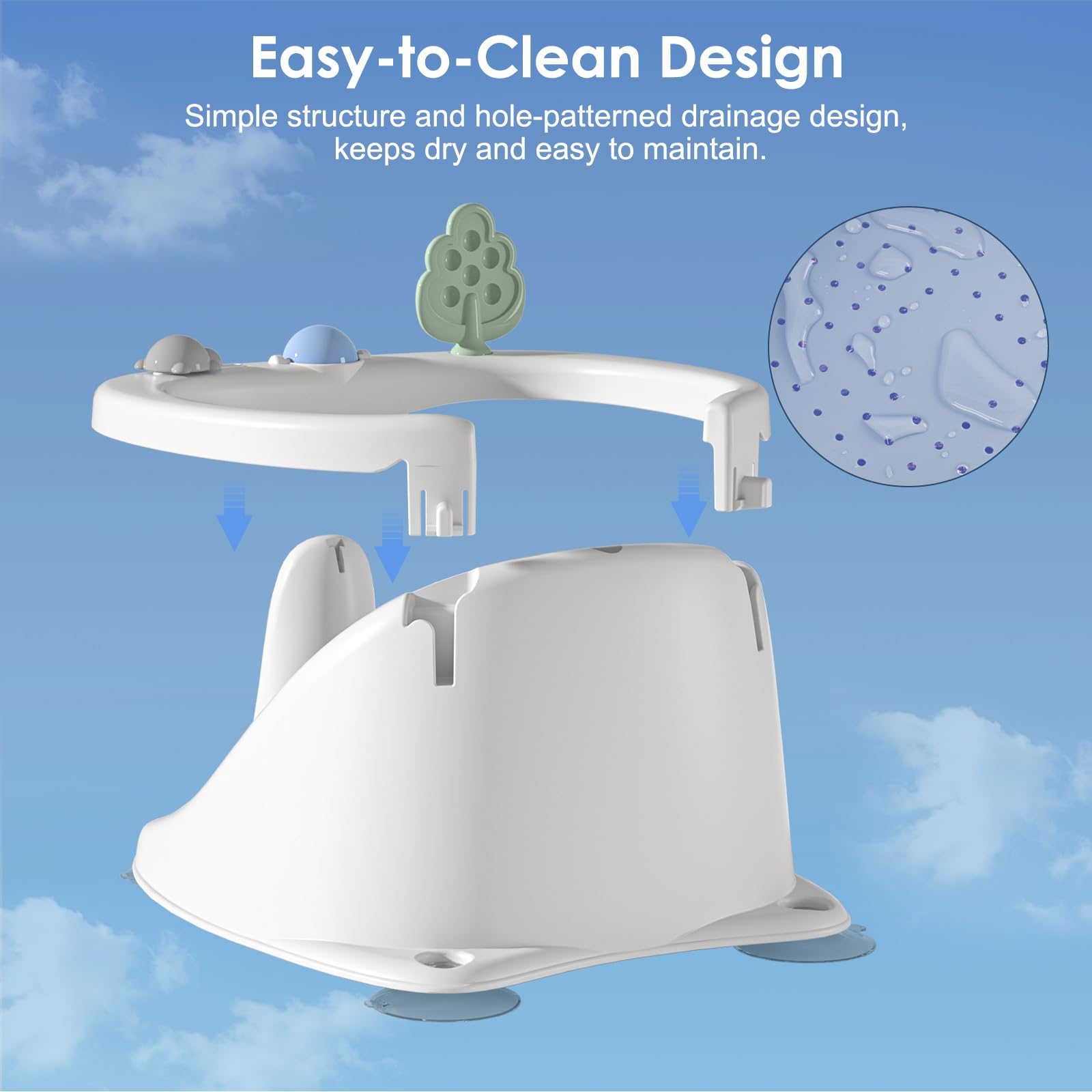 Safotad heat resistant materials ensure safe warm baths for infants.