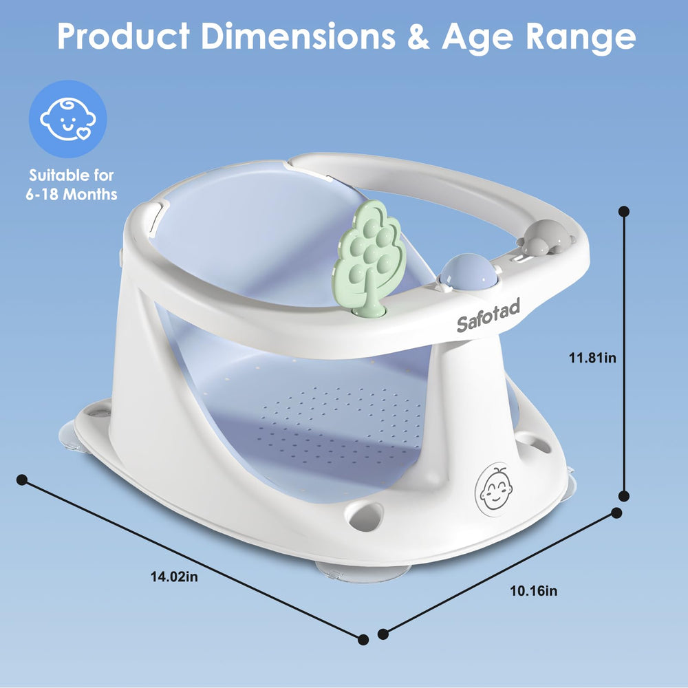 Safotad durable materials and four suction cups support a calm bath.
