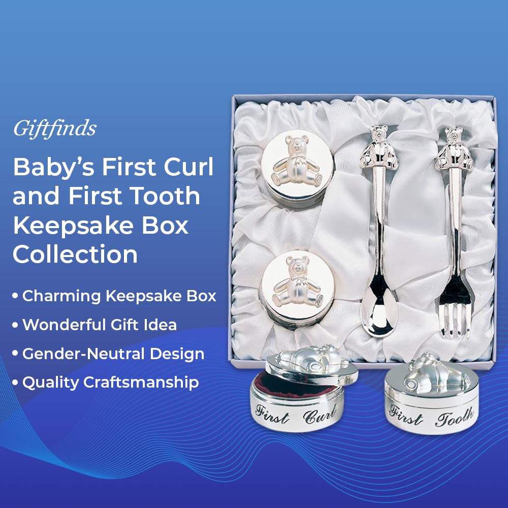 SAGEFINDS First Tooth keepsake with engraving and silver-plated spoon for keepsake gifts.