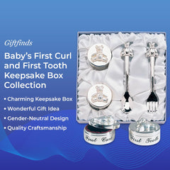 SAGEFINDS First Tooth keepsake with engraving and silver-plated spoon for keepsake gifts.