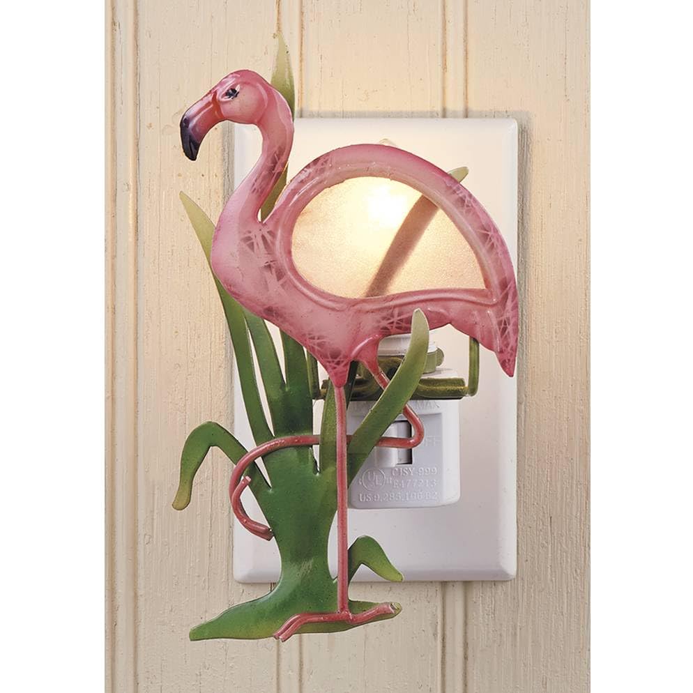 SAGEFINDS Flamingo Nightlight Capiz shell design glows softly, perfect for bedrooms and nurseries.